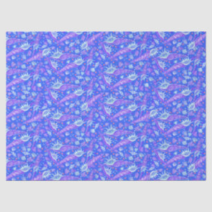 Seashells Muscheln Nautical Pattern Blau Seidenpapier