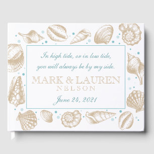 Seashells Nautical Beach Wedding Foto Gästebuch