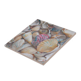 Seashells Ocean Beach Mosaik Art Nautical Fliese