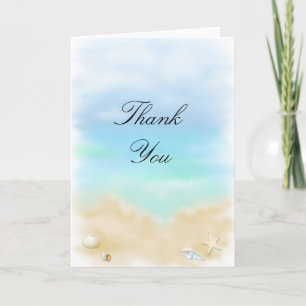 Seashells on Beach Wedding Danke Card