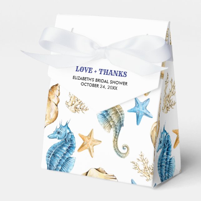Seashells Pattern Beach Brautparty Fevor Boxes Geschenkschachtel (Vorderseite)