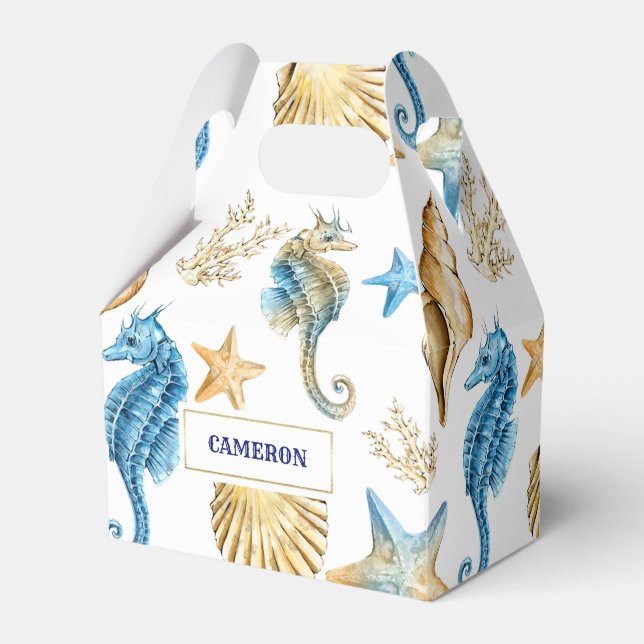 Seashells Pattern Beach Wedding Favor Boxes Geschenkschachtel (Vorderseite)