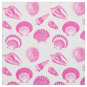 Seashells - pinkfarbenes rosa und Weiß Stoff