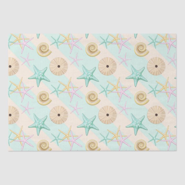 Seashells Retro Pastel Sea Life Seidenpapier (Vorderseite)