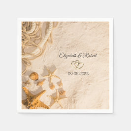 Seashells Rope Sand Wedding Serviette