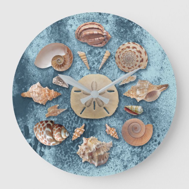 Seashells Sammlung Große Wanduhr (Vorderseite)