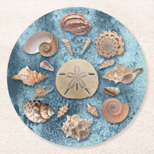 Seashells Sammlung Runder Pappuntersetzer