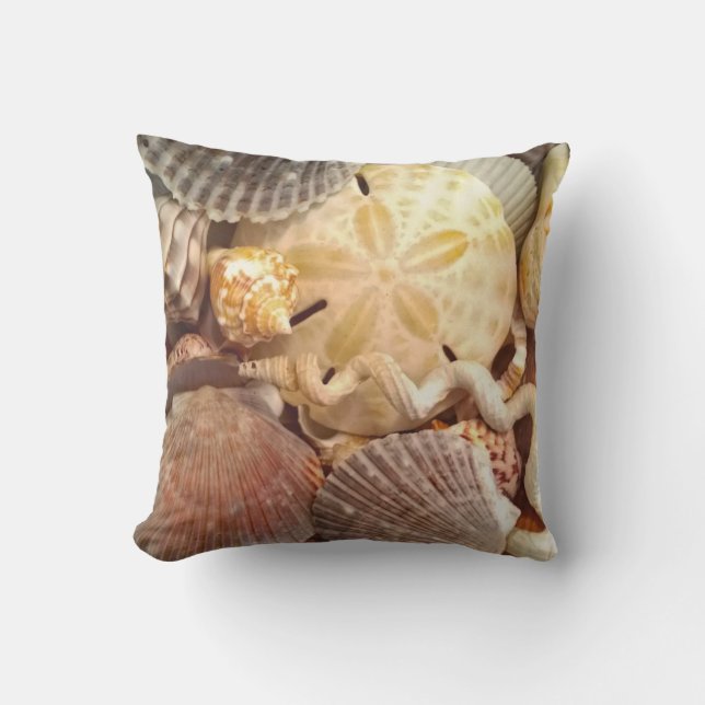 Seashells Sand Dollar Beach Theme Kissen (Vorderseite)