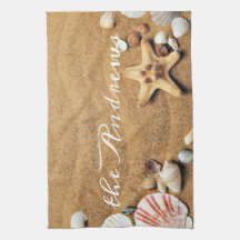 Seashells Sand Ocean Calligraphy Name