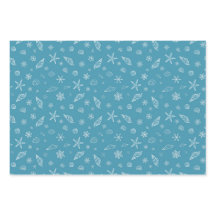 Seashells & Schneeflocken in Blau