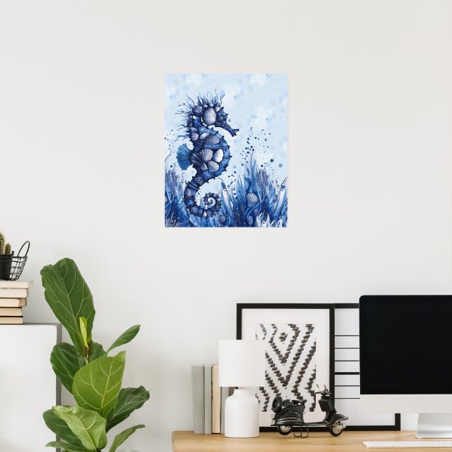 Seashells Seahorse Poster (Heimbüro)