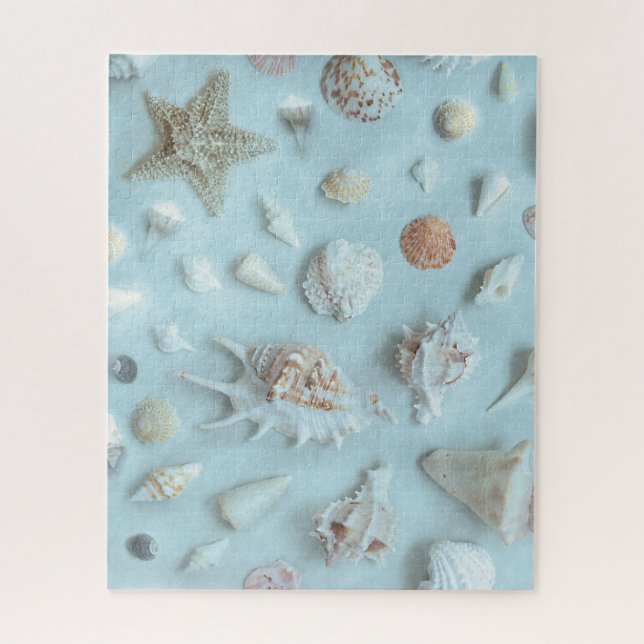 Seashells Starfish Beach Blue Puzzle (Vertikal)