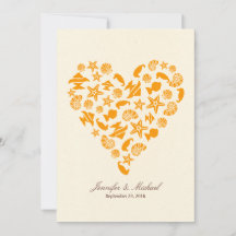 Seashells & Starfish Heart Summer Beach Hochzeit