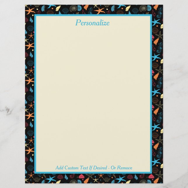 Seashells Starfish & Seepferds Ocean Beach Pattern (Vorderseite)