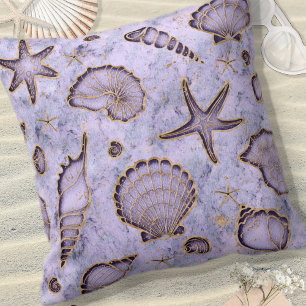 Seashells Starfish Violet-Aquarell ID782 Kissen