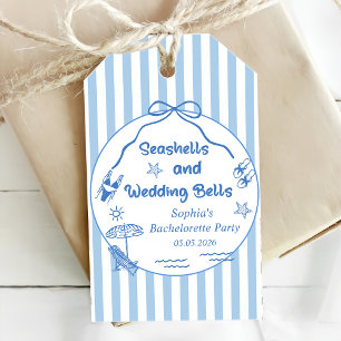 Seashells und Hochzeitsglocken-Junggeselinnen-Absc Geschenkanhänger