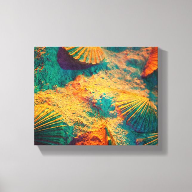 Seashells und Sand Canvas Print Leinwanddruck (Vorderseite)