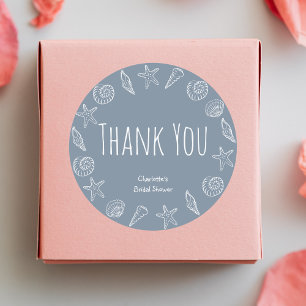 Seashells und Star Fish Brautparty Vielen Dank Runder Aufkleber