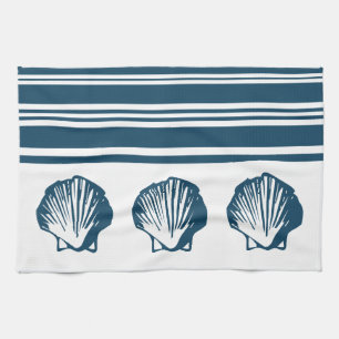 Seashells und Streifen Geschirrtuch
