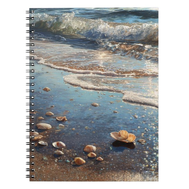 Seashells von Ocean Waves Notebook Notizblock (Vorderseite)