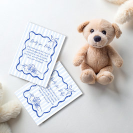 Seashells Wavy Strips Babydusche Anfrage Begleitkarte