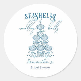 Seashells & Wedding Bells Bachelorette Party Runder Aufkleber