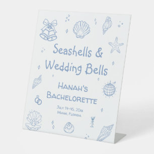 Seashells & Wedding Bells Junggeselinnen-Abschied Sockelschild