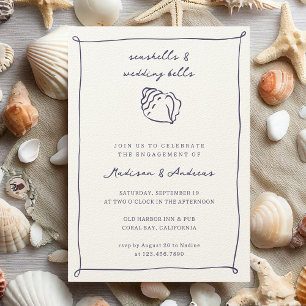 Seashells Wedding Bells Nautical Beach Verlobung Einladung