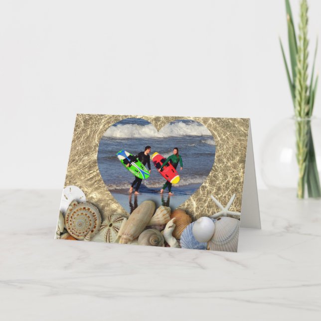 Seashells Weihnachts-Foto Faltenkarte Feiertagskarte (Vorderseite)