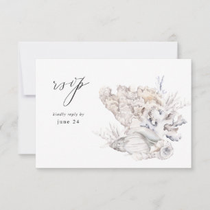 Seashells White w Meal UAWG 6 RSVP Karte
