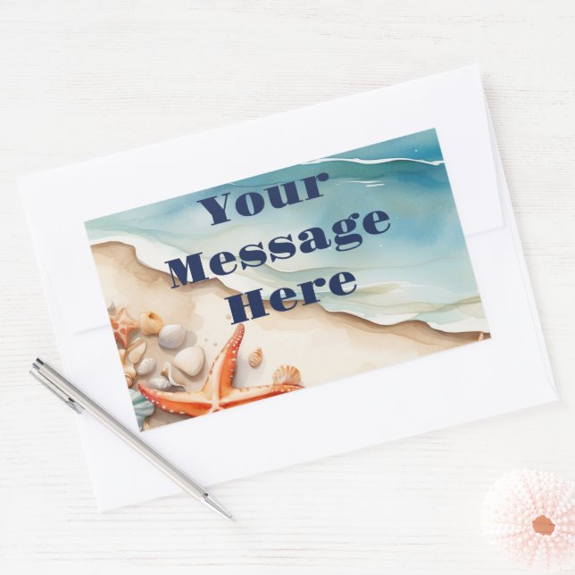 Seashore Bliss Beach Party Rechteckiger Aufkleber (Umschlag)