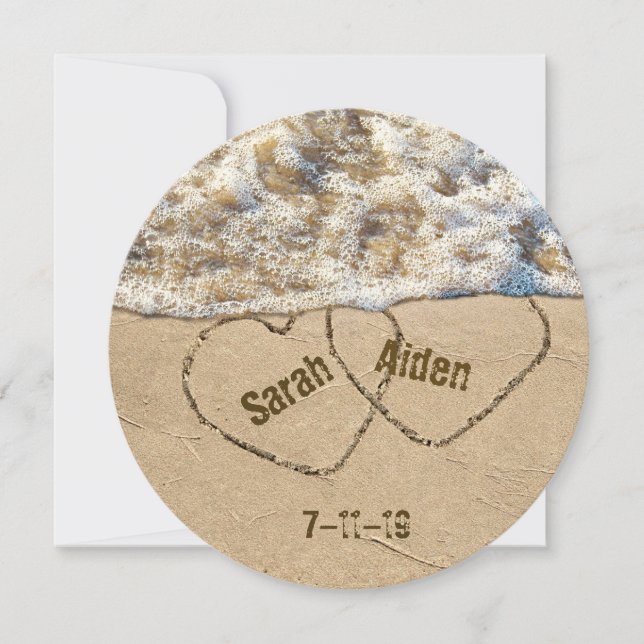 Seashore Hearts Save the Date (Vorderseite)