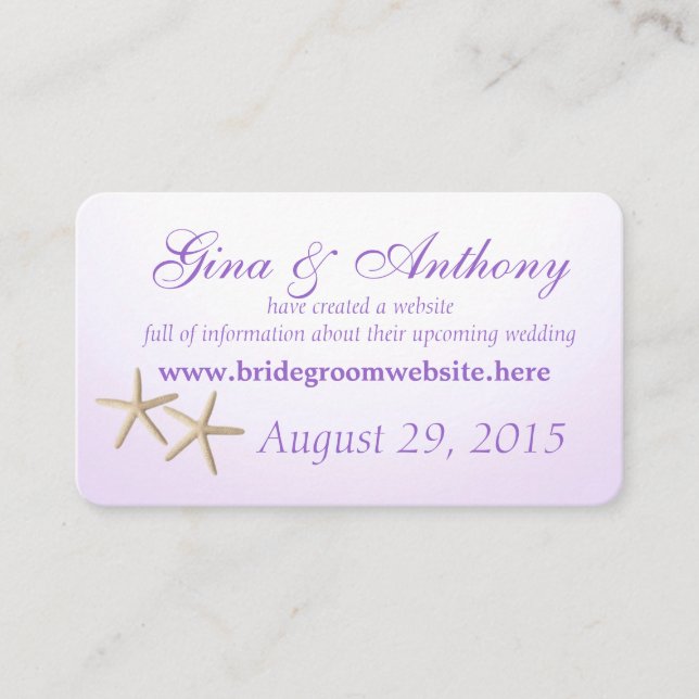 Seashore Hydrangea Lila Informationskarten Begleitkarte (Vorderseite)