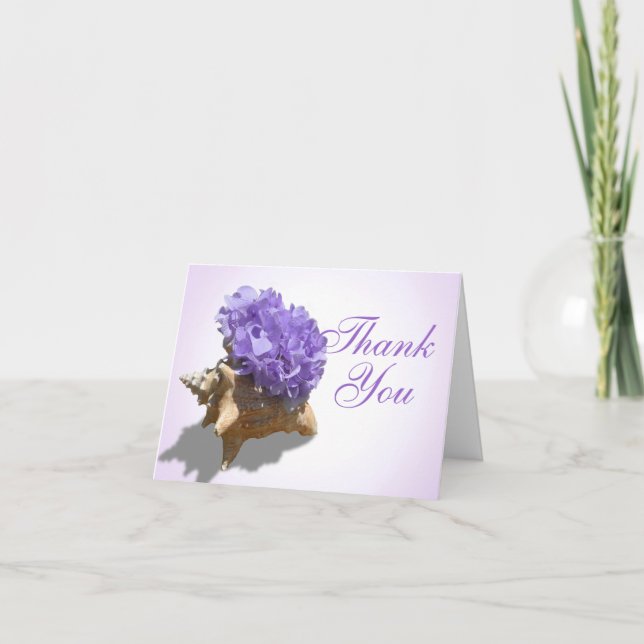 Seashore Lila Hydrangeas Vielen Dank Dankeskarte (Vorderseite)
