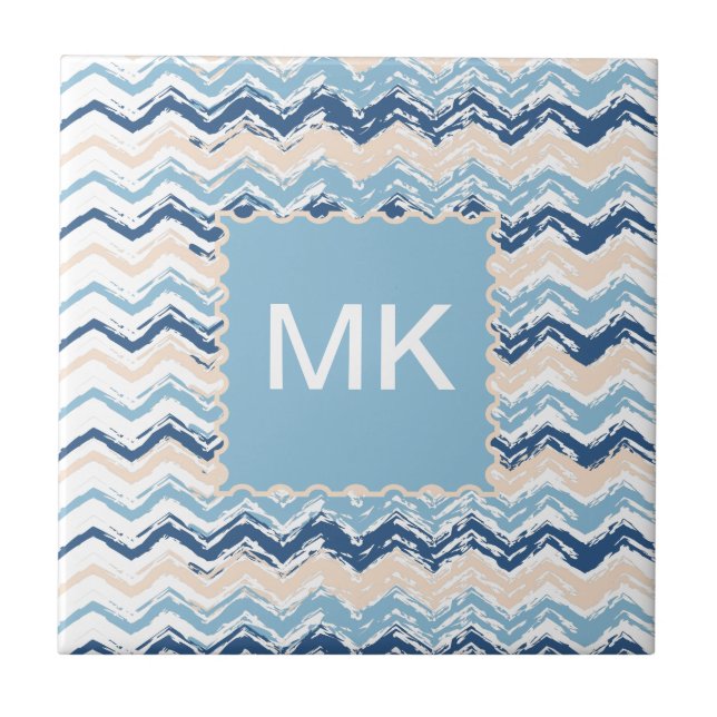 Seashore Scribble ZigZag Fliese (Vorderseite)