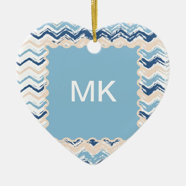 Seashore Scribble ZigZag Keramikornament (Vorne)