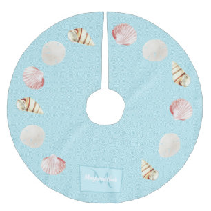 Seashore Seashells Weihnachtsbaumrock Polyester Weihnachtsbaumdecke