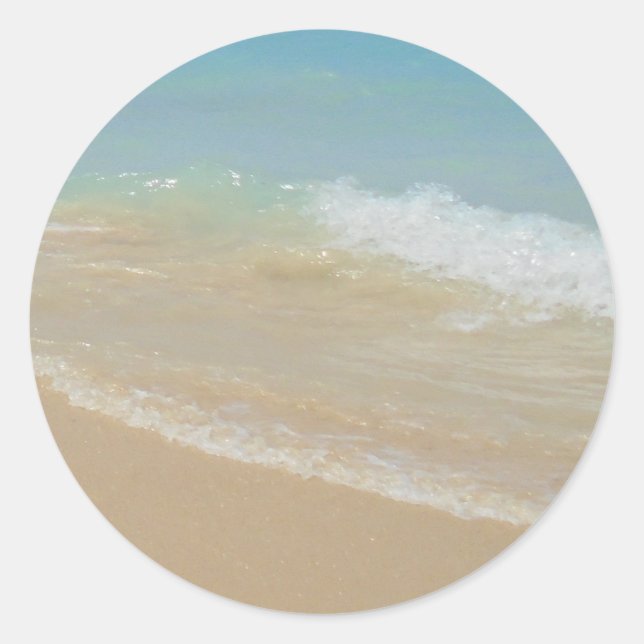 Seaside Beach Sea Waves Blank Template Runder Aufkleber (Vorderseite)