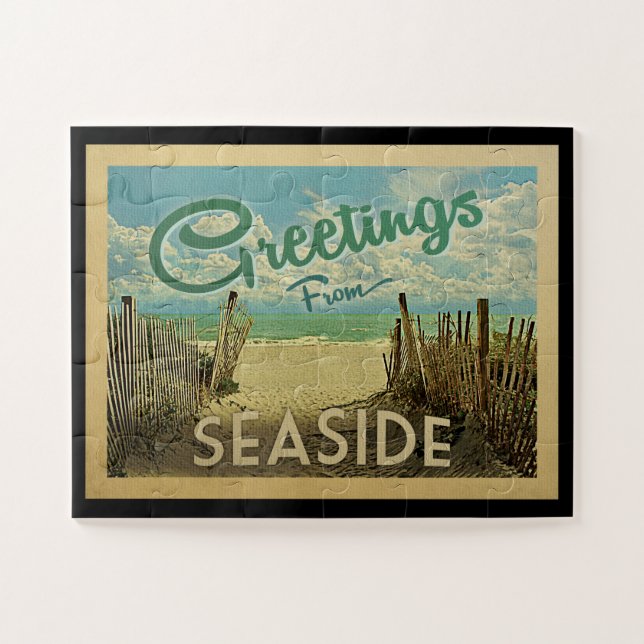 Seaside Beach Vintage Travel Puzzle (Horizontal)