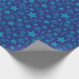 Seaside Beach Wedean Starfish Seamless Blue Geschenkpapier