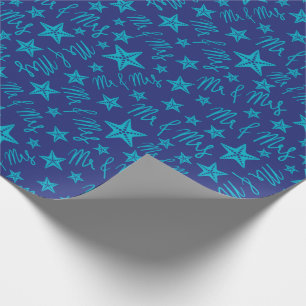 Seaside Beach Wedean Starfish Seamless Blue Geschenkpapier