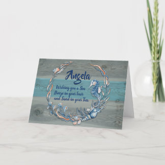 Seaside Beachy Birthday Folded Grußkarte Karte