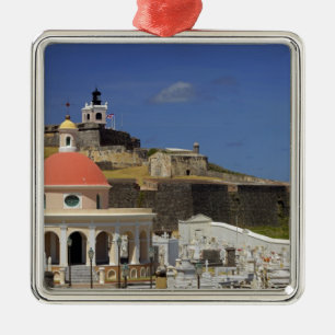 Seaside cemetery of Puerto Rico Silbernes Ornament