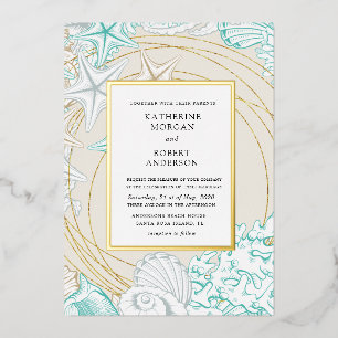 Seaside Coastal Elegant Folieneinladung