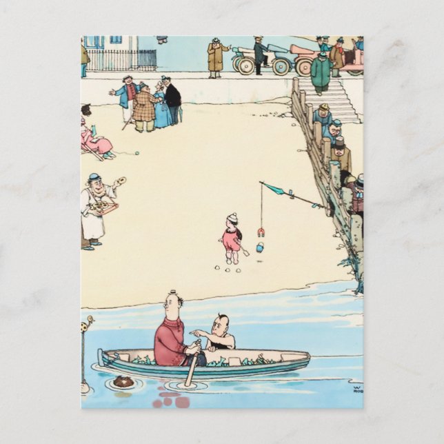 "Seaside Crime" von W Heath Robinson Postkarte (Vorderseite)