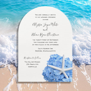 Seaside Garden Blue Wedding Arch Einladung