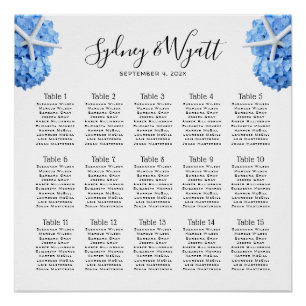 Seaside Garden Wedding Empfang Seating Chart