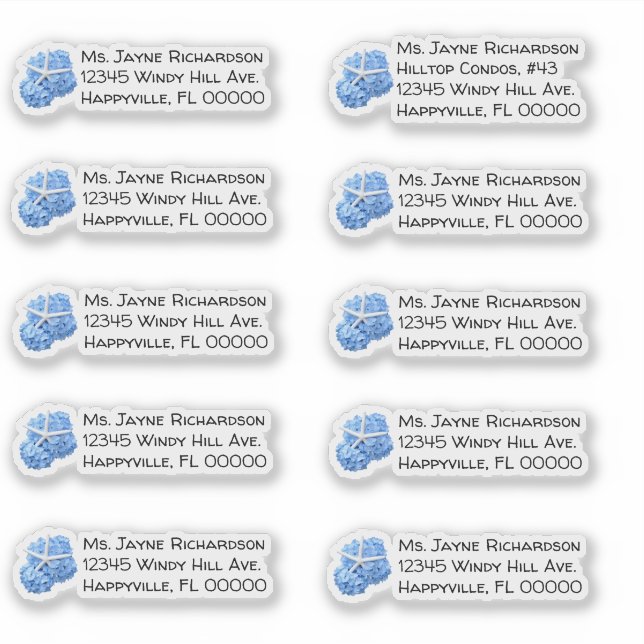 Seaside Garden Wedding Individuelle Mailing-Adress Aufkleber (Vorderseite)