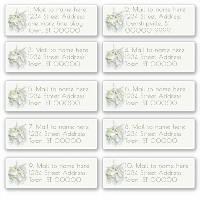 Seaside Garden Wedding Mail Einzeladressen Aufkleber (Vorderseite)