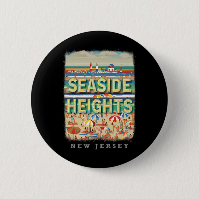 Seaside Heights New Jersey Nj Strandvergnügen Sd26 Button (Vorderseite)